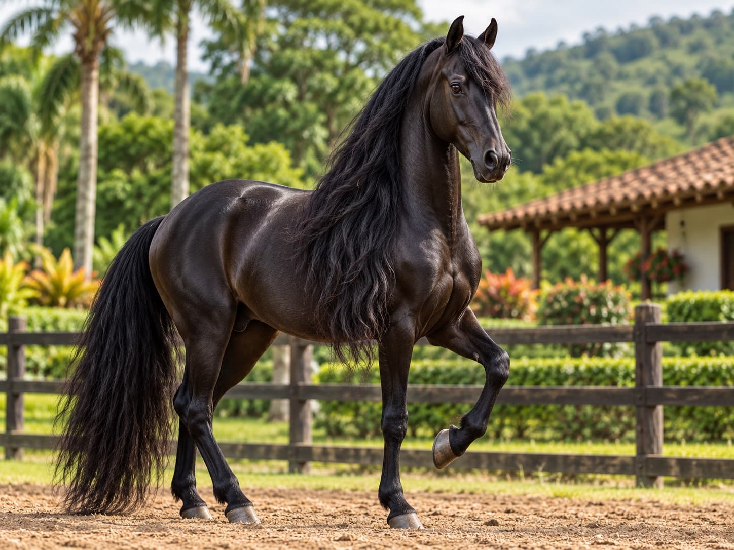 Caballo criollo en una pista de exhibición (imagen ilustrativa)